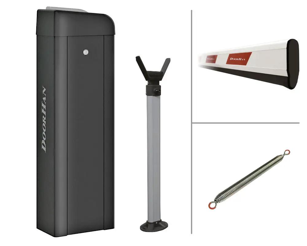 Комплект базовый шлагбаума BARRIER-PRO-6000, в составе стойка Barrier-PRO со встроенной сигнальной лампой и приемником, стрела BOOM-6, опора стрелы, балансировочная пружина BR11
