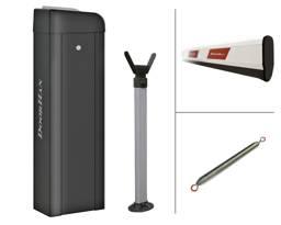 Комплект базовый шлагбаума BARRIER-PRO-6000, в составе стойка Barrier-PRO со встроенной сигнальной лампой и приемником, стрела BOOM-6, опора стрелы, балансировочная пружина BR11
