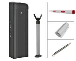 Комплект базовый шлагбаума BARRIER-PRO6000R, в составе стойка Barrier-PRO со встроенной сигнальной лампой и приемником, стрела BOOM-6-R, опора стрелы, пружина балансировочная BR11,комплект крепления круглой стрелы FIX-BOOM